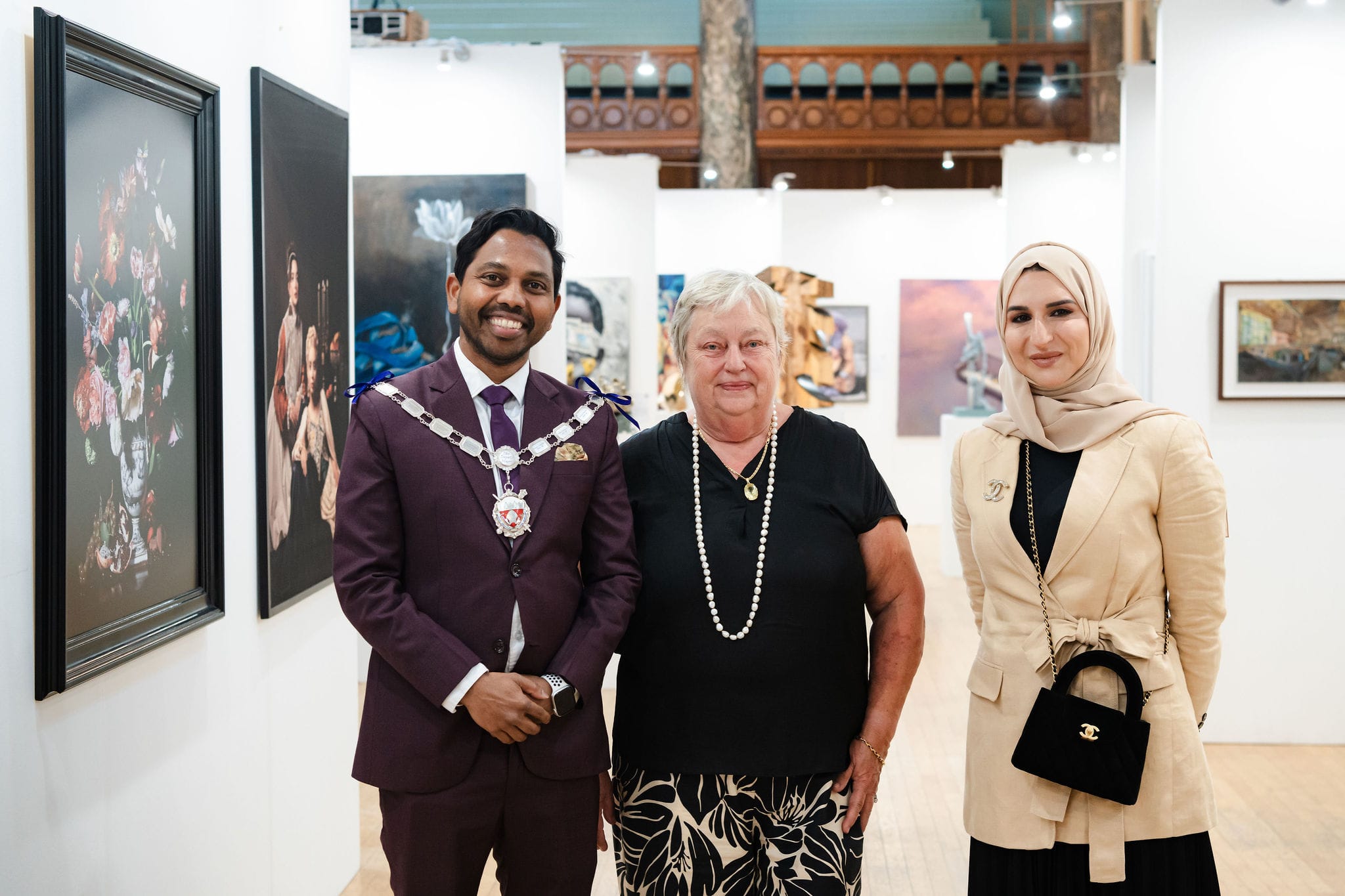 The Mayor of Kensington and Chelsea with guests at the vernissage.