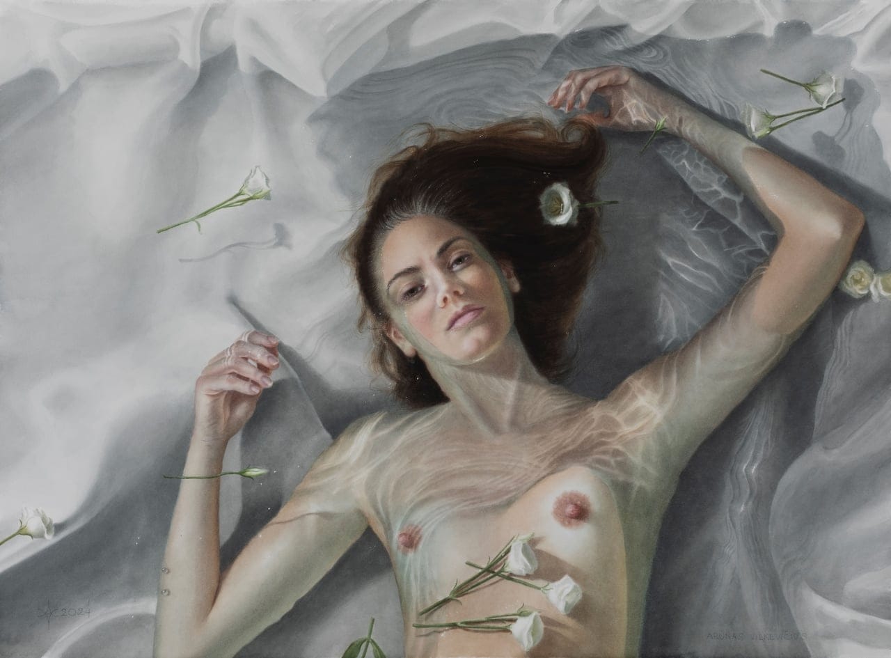 Symphony of silence by Arunas Vilkevicius, Watercolour on paper, 2024