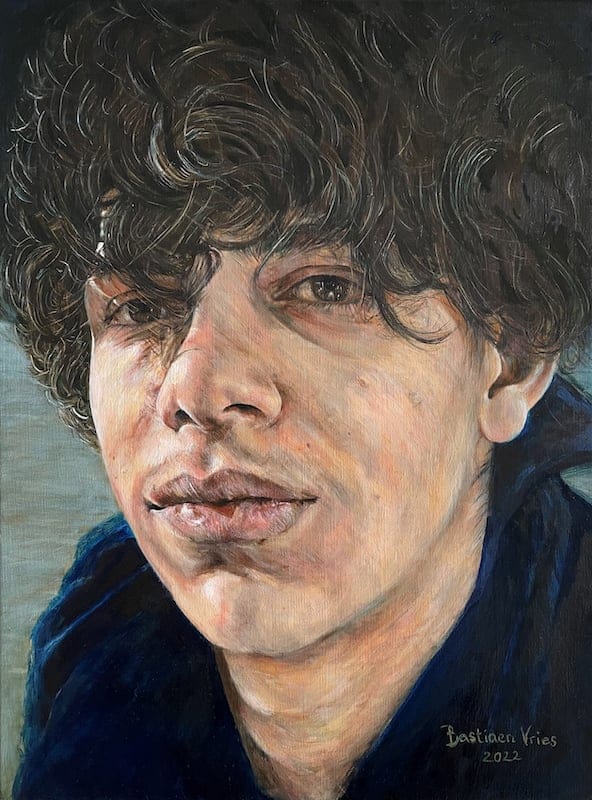 Adam, portrait of a boy by Bastiaen Vries, Oil on canvas
