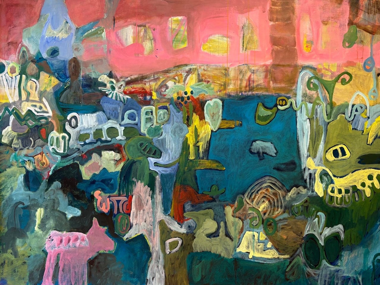 Landscape by Bente Tømmerås, Acrylic on canvas, 2025