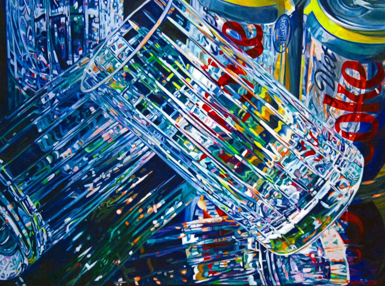 Crystal & Coke by Carol Scott, Acrylic on canvas, 2014