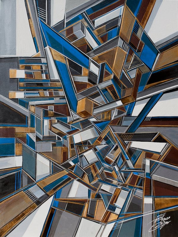 Riyadh Reconstruction by Christopher B. Abeleda, Acrylic on canvas