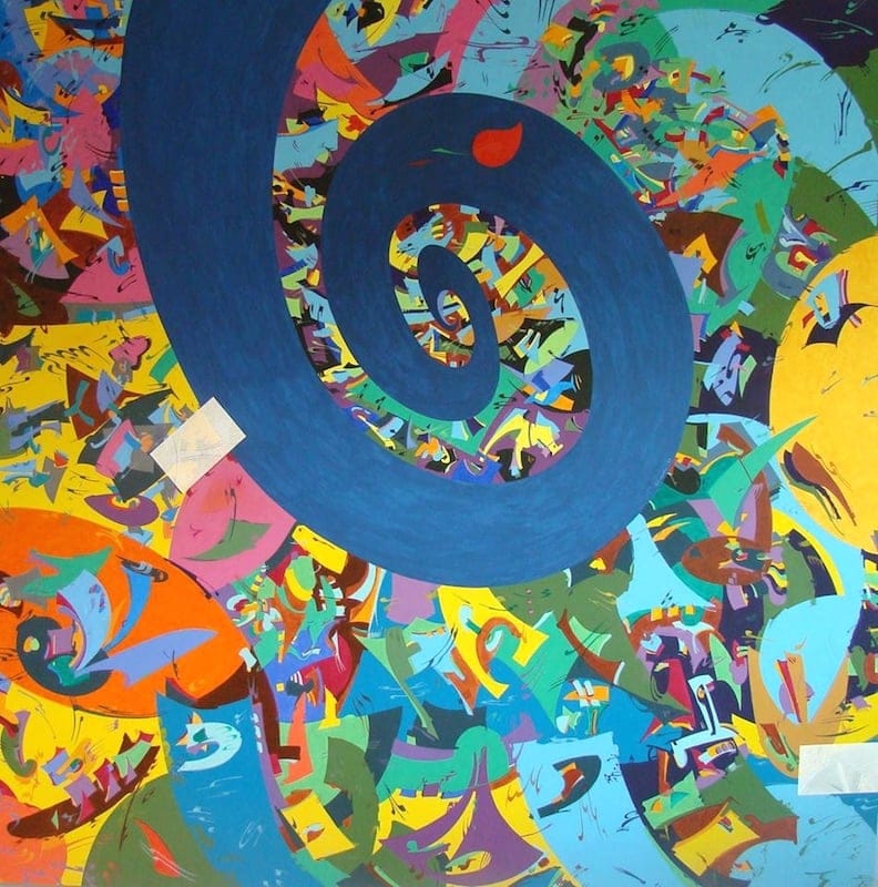 SPIRAL OF TIME. MANDALA by Edi Apostu, Acrylic on canvas