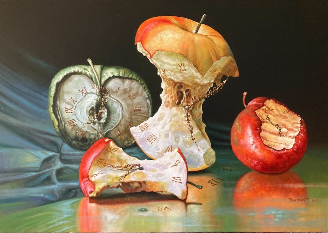 Devouring of time by Ferenc Temesvári, Oil on canvas