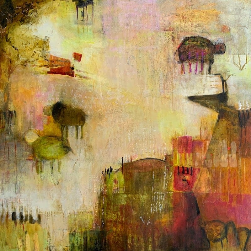 Do androids dream of electric sheeps? by Geneviève Girod, Acrylic on canvas