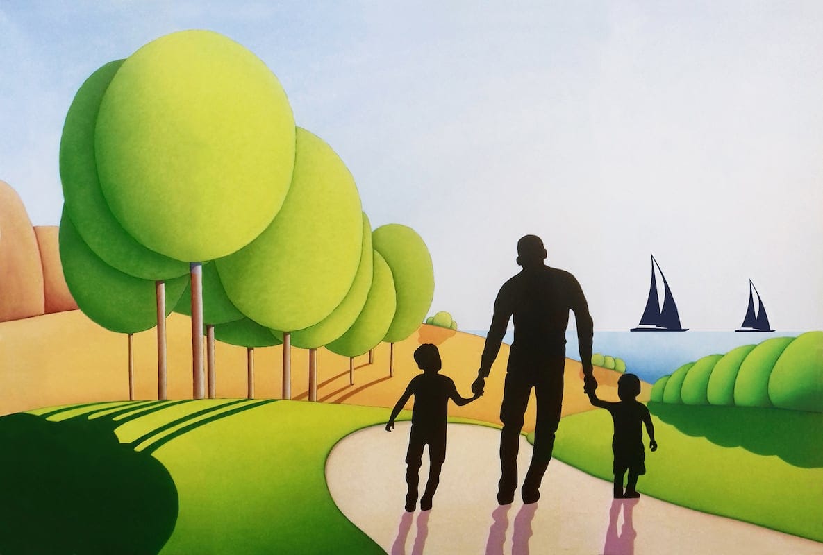 Walking Together by Giancarlo Scarsi, Oil on canvas