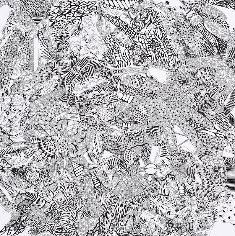 Black and White (manos) by Grit Litch, Ink on paper