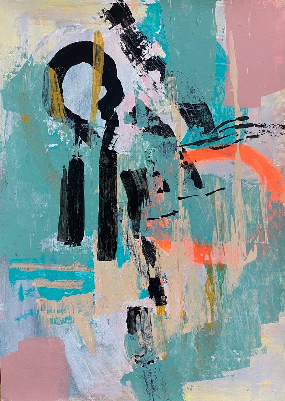 Fuse by Hannah Jones, Acrylic on paper, 2021