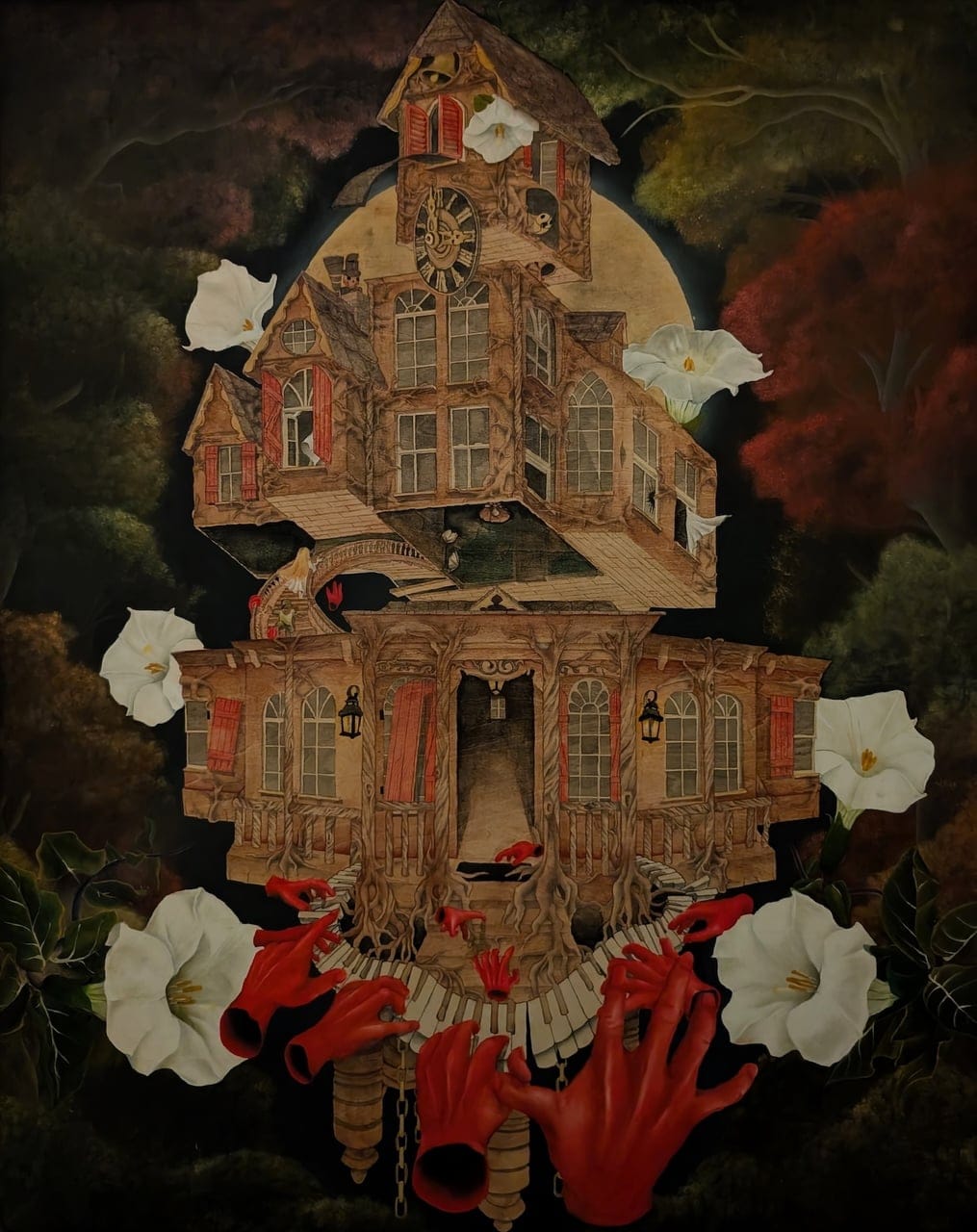 A Cadence in Time by Marcus Stewart, Mixed media on board, 2025