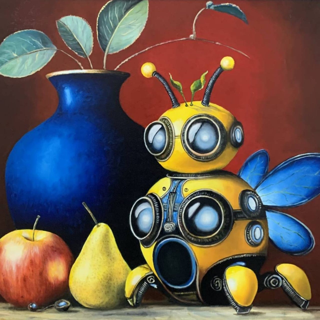 Harmony in Bionantism by Mihai Ionescu, Oil on canvas, 2025
