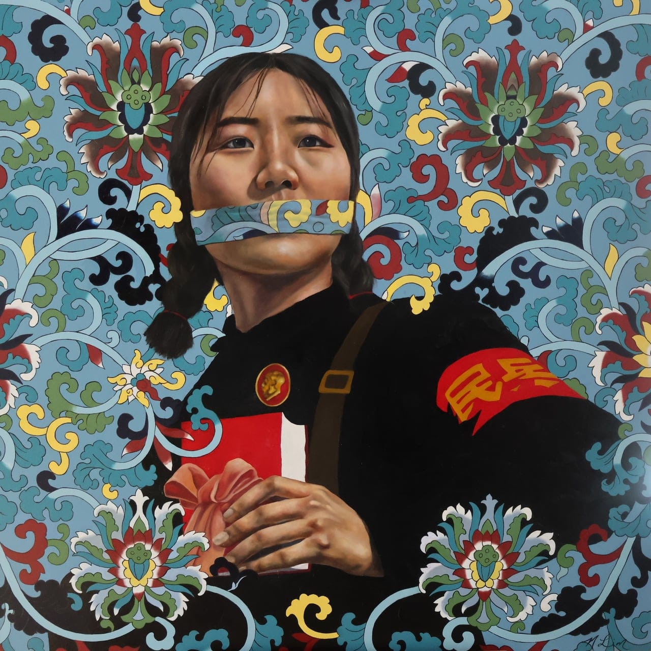Censored III: Carry the revolution through to the end. by Nelly Lim, Oil on canvas, 2025