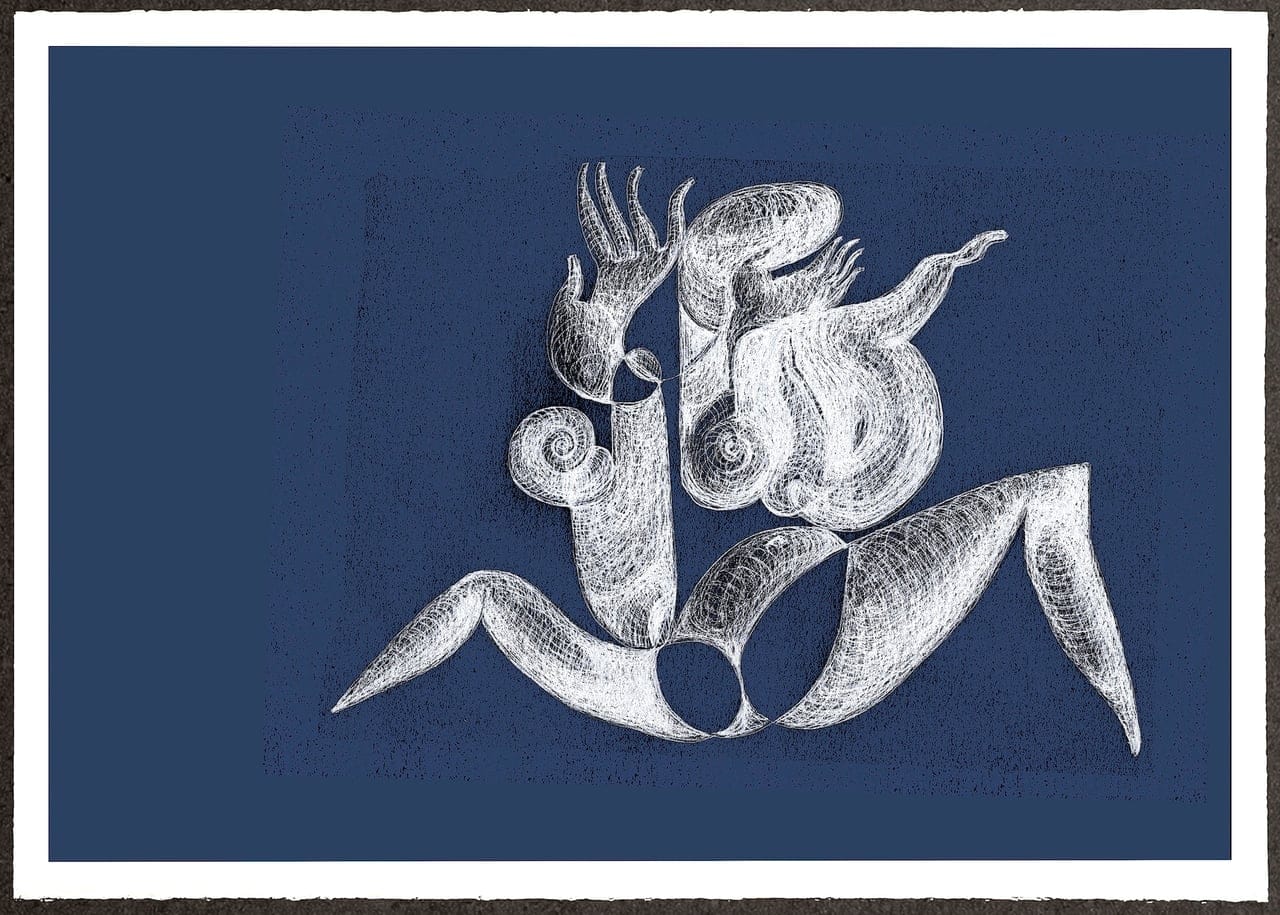 Untitled by Razvan Luscov, Ink drawing digitally processed, then art printed on art paper (Arches rough 300 g), 2025