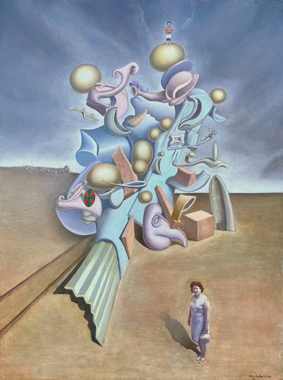 Made it Ma! Top of the world! by Roy Ernest Amiss, Oil on canvas, 2024