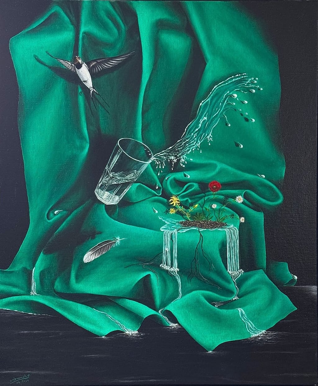 the magic garden by Salamandre, Oil on canvas, 2024