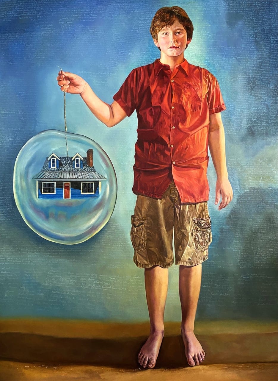 There is a Silent and Explosive Line by William Martinez Brito, Oil on canvas, 2022